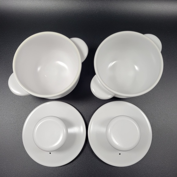 Noritake Progression Au Naturel‎ White Individual Casserole w/ Lid Set Lot of 2 - Picture 3 of 12